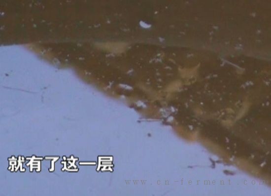 村民水缸里的水漂浮一层白油。