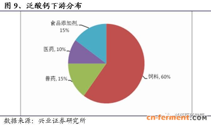 泛酸钙下游分布